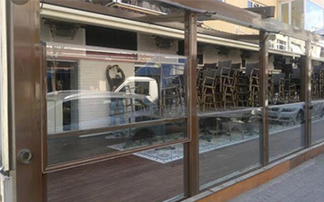 Giyotin Cam Balkon Ahşap Renk